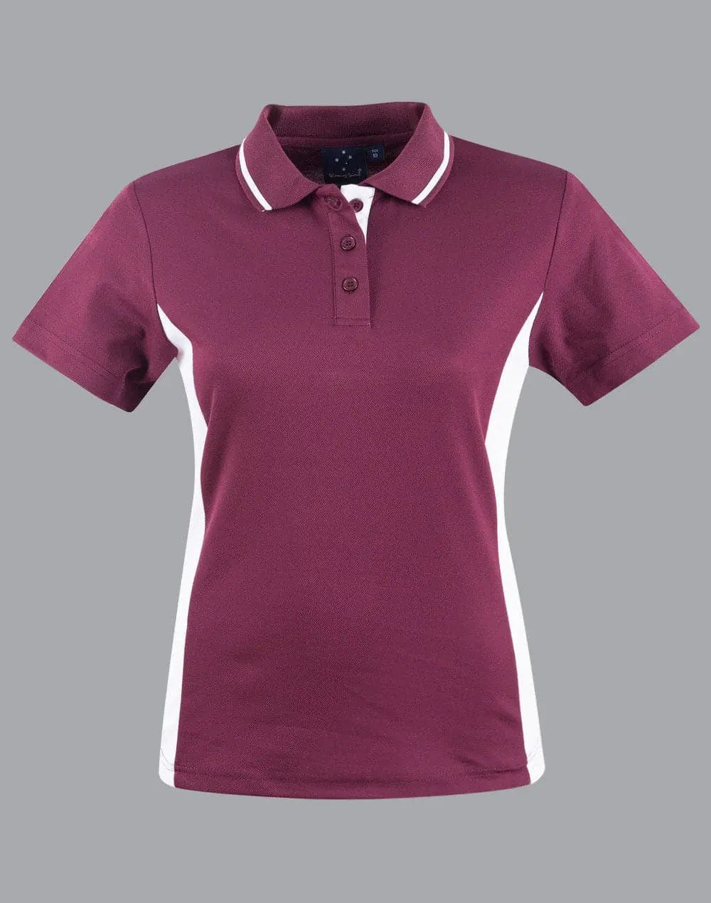 Teammate Polo Shirt Ladies PS74 Casual Wear Winning Spirit 8 Maroon/White